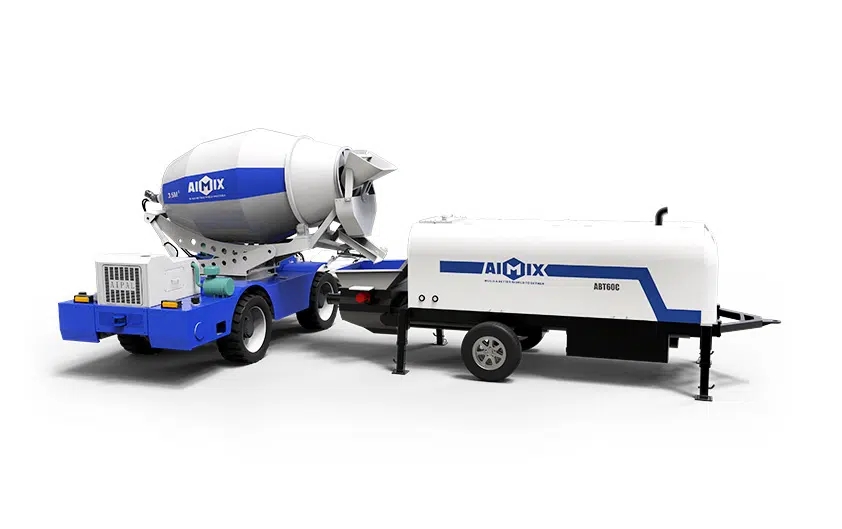 self loading mixer and concrete pump