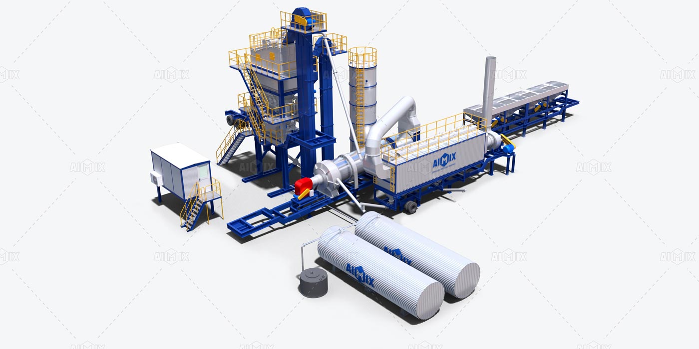Mobile type asphalt mixing and batching plant