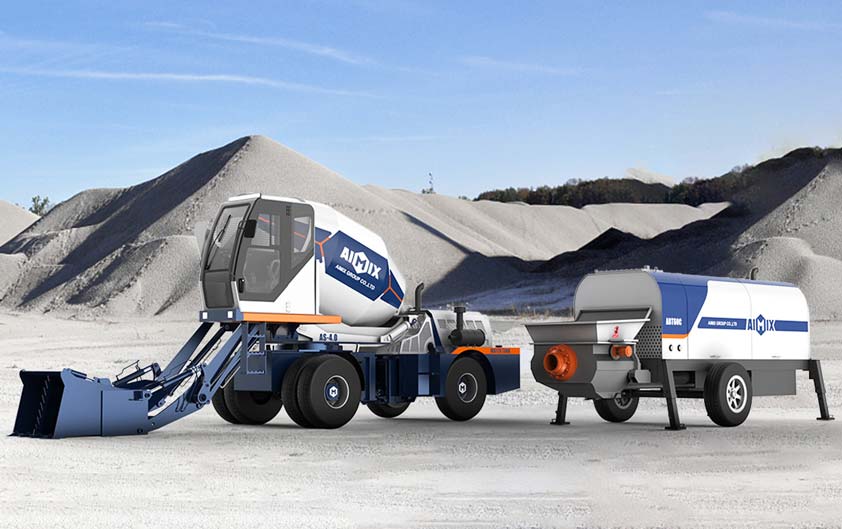 AIMIX self loading mixer and concrete trailer pump